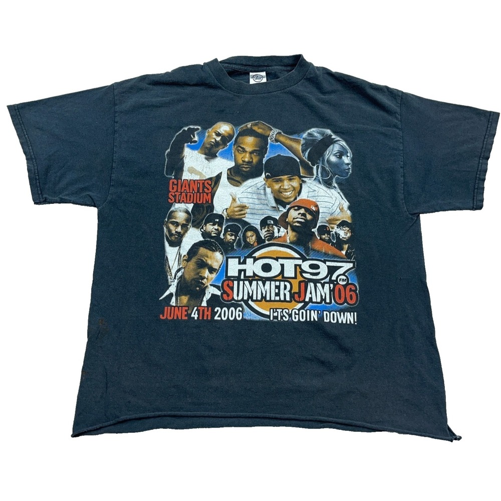 Vintage Hot 97 Summer Jam Shirt Men XL Black Rap Tee Chris Brown Busta Rhymes TI